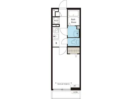 リブリ・磯子(1K/2階)の間取り写真