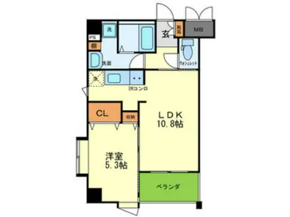 ビオトーブ塚本(1LDK/3階)の間取り写真