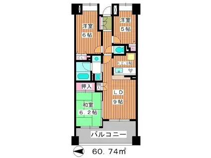 サクセス西高島平(3LDK/4階)の間取り写真