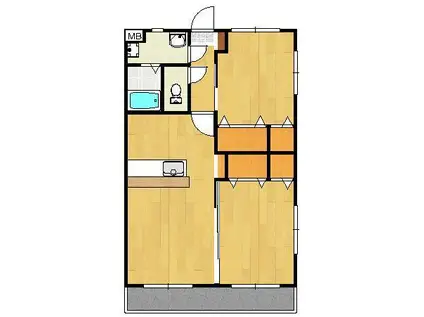 ルナ・レガーロ(2LDK/1階)の間取り写真