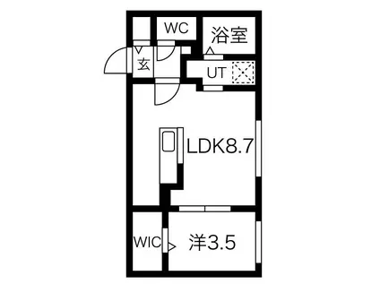 ラ・シュエットαIV(1LDK/2階)の間取り写真