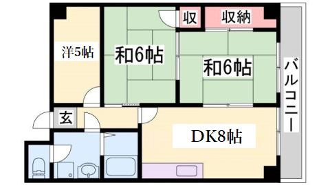 モンテメール六甲(3DK/5階)の間取り写真