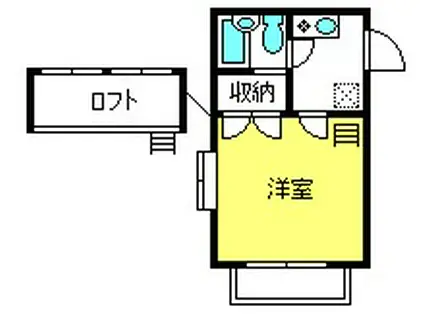 ハウス下入佐(1K/2階)の間取り写真