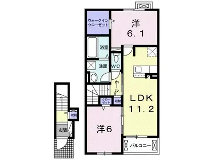 SALIENTE IV(2LDK/2階)の間取り写真