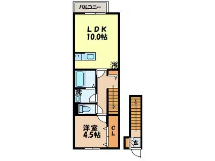 レジデンス小川(1LDK/1階)の間取り写真