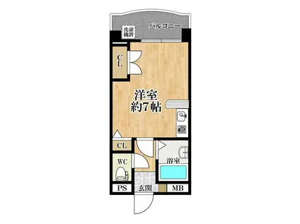 ふぁみーゆ高見の里(ワンルーム/2階)の間取り写真