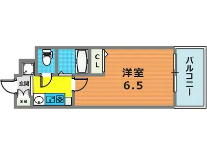 エステムコート三宮山手IIソアーレ(1K/2階)の間取り写真