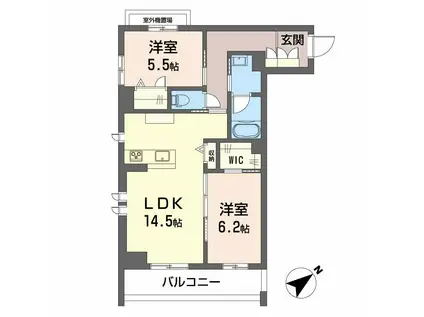 CLASSEUM連坊III(2LDK/1階)の間取り写真