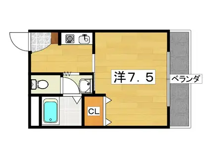 アーバンコート香里園(1K/3階)の間取り写真