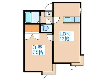 ソニア琴似(1LDK/2階)の間取り写真
