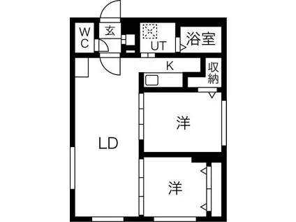 ラフィーネ南平岸III(2LDK/3階)の間取り写真