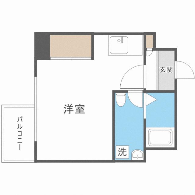 レジデンス札幌北18条(ワンルーム/5階)の間取り写真