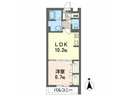 メゾン リヴィエール(1LDK/2階)の間取り写真