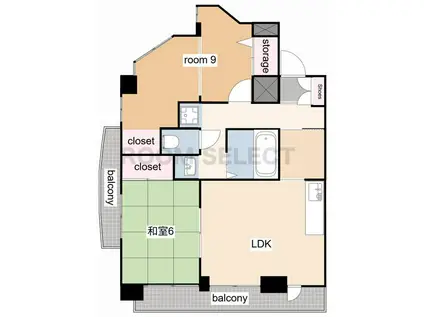エクセル21(2LDK/8階)の間取り写真