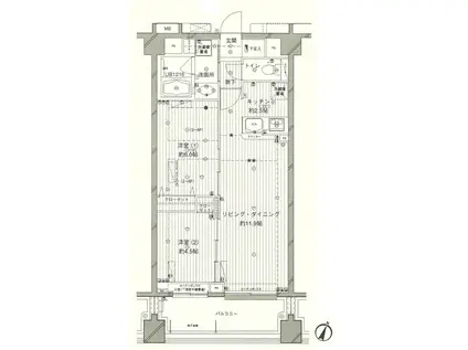 コスモリード西馬込(2LDK/1階)の間取り写真