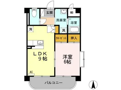 チェリーブランチ(1LDK/3階)の間取り写真