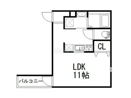 A-LIFE城北(ワンルーム/1階)の間取り写真