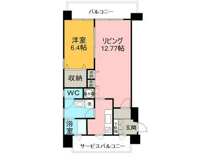 オホーツク夢灯台(1LDK/10階)の間取り写真