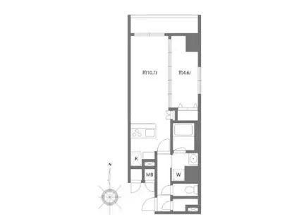 ハーモニーレジデンスグローバルキャピタル(1LDK/8階)の間取り写真