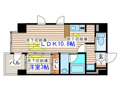 ルネスサマン(1LDK/6階)の間取り写真