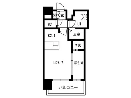 メイクスアート新栄III(1LDK/14階)の間取り写真