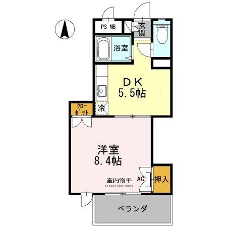 みよしのハイツ(1DK/3階)の間取り写真