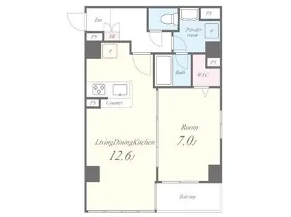 コスモス江古田(1LDK/4階)の間取り写真