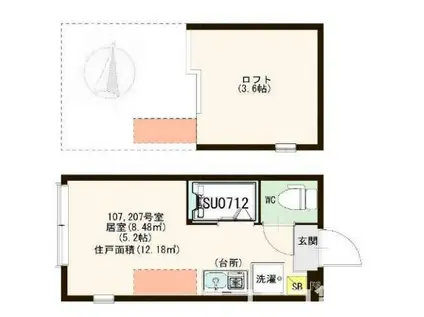 大産原ビル(2LDK/3階)の間取り写真