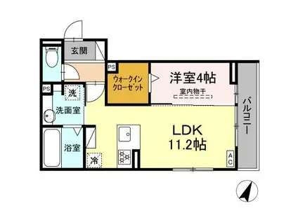 ＪＲ東海道本線 岐阜駅 徒歩20分 3階建 築2年(1LDK/2階)の間取り写真