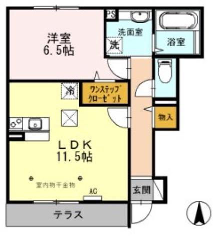 エクセレント ヴィラA棟(1LDK/1階)の間取り写真