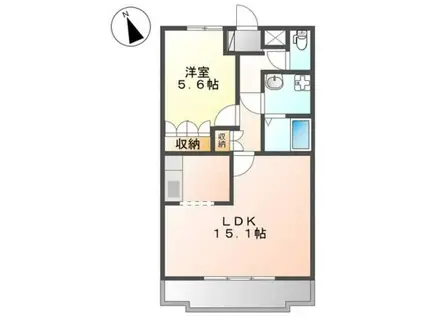 ウルール(1LDK/1階)の間取り写真