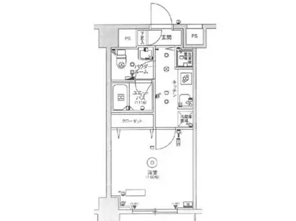 スカイコートパレス大島(1K/9階)の間取り写真