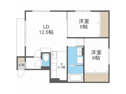 フェアリーヒル(2LDK/4階)の間取り写真