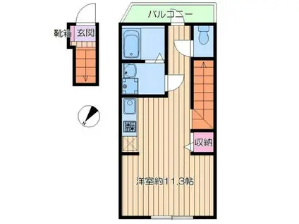 フランシール調布(1K/2階)の間取り写真
