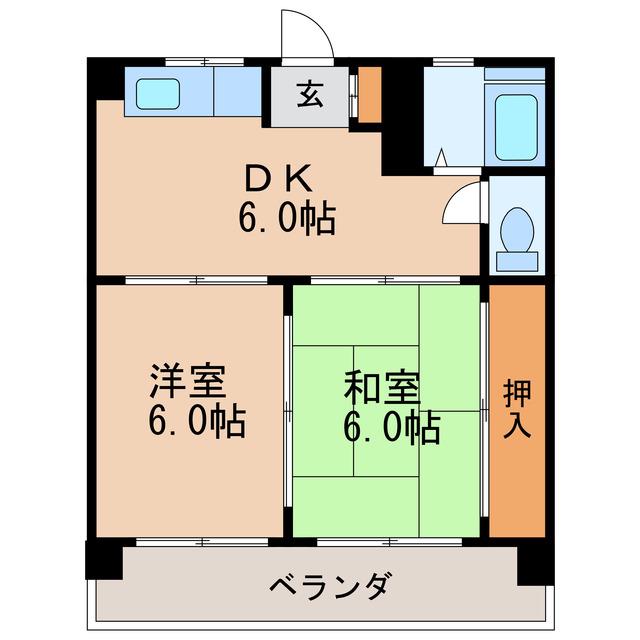 メゾン千種(2DK/2階)の間取り写真