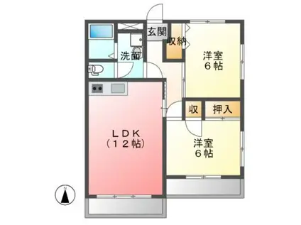 シティ・サンロード(2LDK/2階)の間取り写真