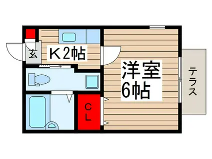 グランドソレイユ(1K/1階)の間取り写真