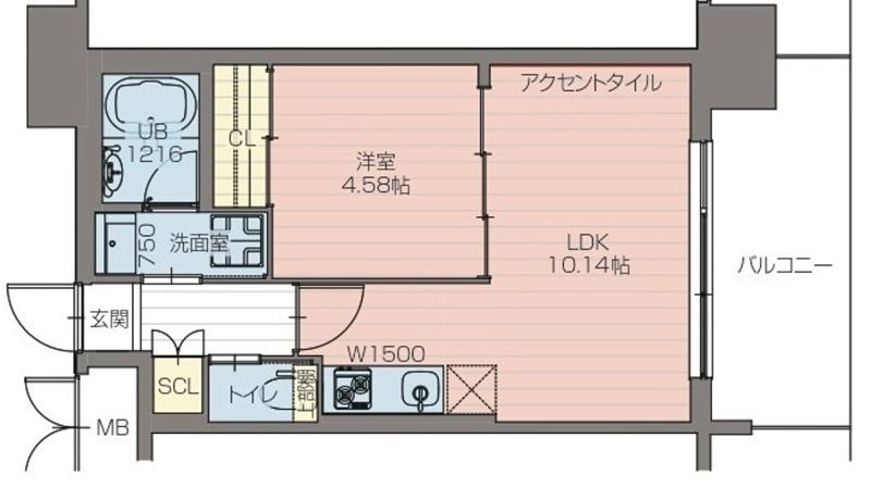 プレジオ阿波座(1LDK/15階)の間取り写真