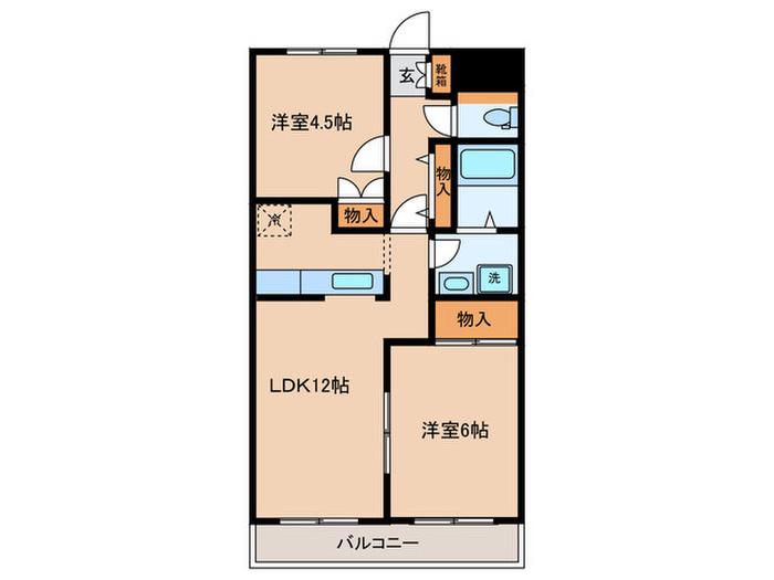 ビエント小机(2LDK/1階)の間取り写真