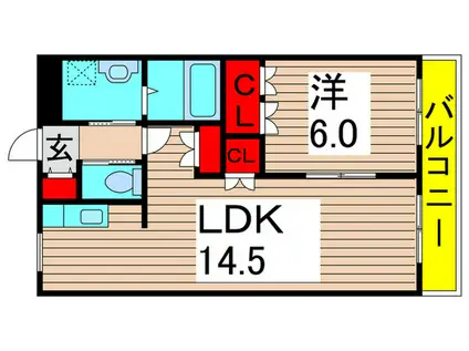 サンヴィラージュ(1LDK/3階)の間取り写真