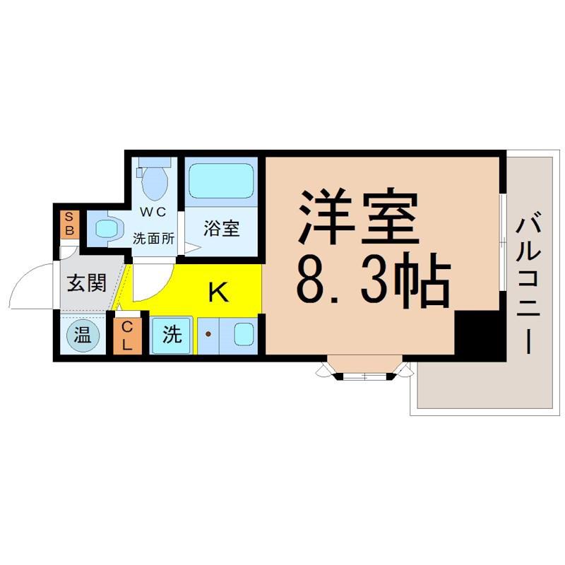 アーバンフラッツ新栄(1K/3階)の間取り写真