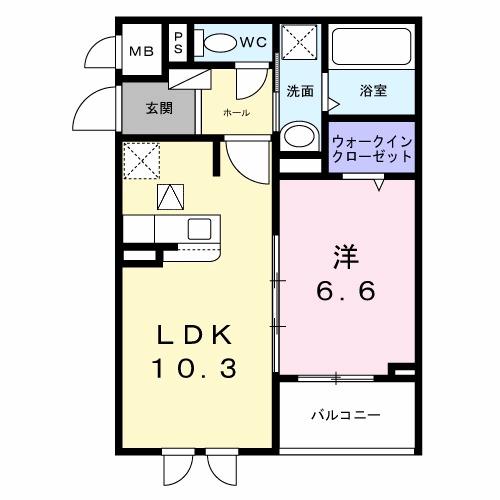 メゾンボヌール(1LDK/1階)の間取り写真