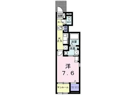 グローリーコート(1K/1階)の間取り写真