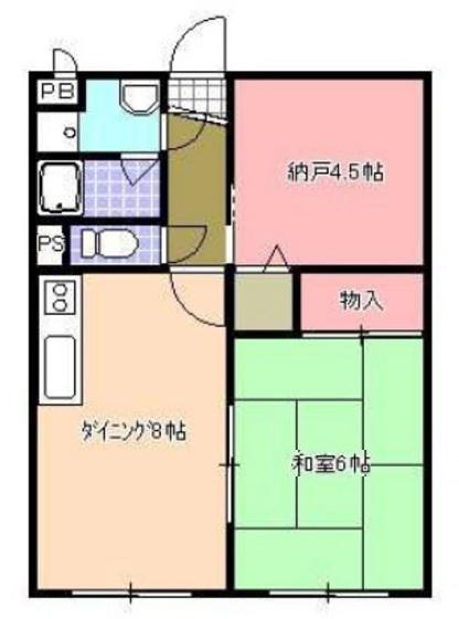 シャトー田益(2LDK/2階)の間取り写真