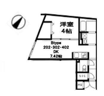 ユーレジデンス武蔵小山(1DK/3階)の間取り写真