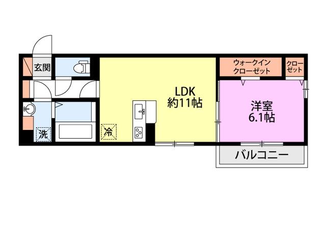 左近 ラ・ランド(1LDK/2階)の間取り写真