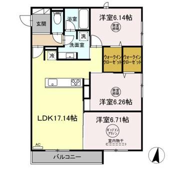 ロイヤルグレース(3LDK/1階)の間取り写真
