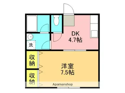 MAHOROBA HOUSE B(1DK/1階)の間取り写真