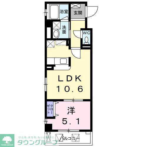 CASA G(1LDK/2階)の間取り写真