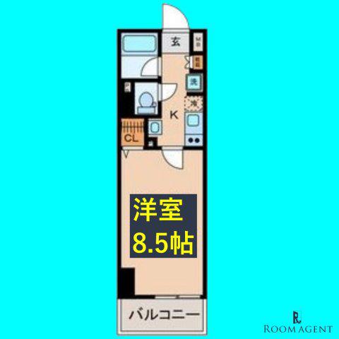 ベレーサ名駅ウエスト(1K/5階)の間取り写真